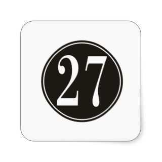 #27 Black Circle Square Stickers