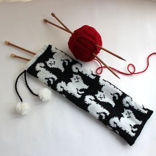 cat knitting needle case by yummy art and craft