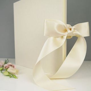 linen wedding album with silk satin ribbon by deservedly so