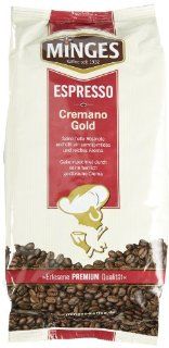 Minges Espresso Cremano Gold, ganze Bohne, Aroma Softpack, 1.000 g, 1er Pack (1 x 1 kg) Lebensmittel & Getrnke