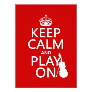 Keep Calm and Play On (violin)(any color) Personalized Invites