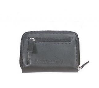 WalletBe Ultra Slim Black Leather Mens orWomens Wallet —