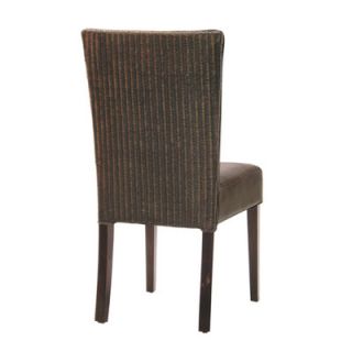 Palecek Hudson Woven Back Side Chair in Dark Brown
