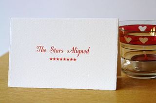 ‘the stars aligned’ letterpress card by the kennington lane press