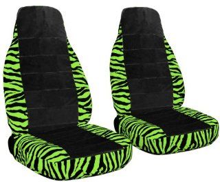 2 Lime Green Zebra seat covers with a Black center for a 2008 to 2010 Dodge Avenger. Side Airbag friendly. Automotive