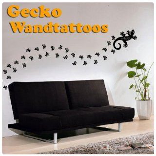 Wandtattoo Wandaufkleber GECKO Gekko + Fuspuren Set1 Küche & Haushalt