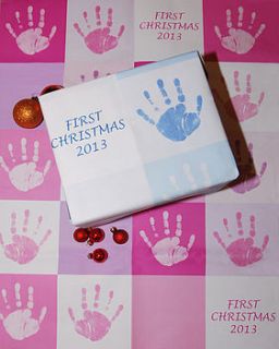 personalised baby's wrapping paper by fingerprint art