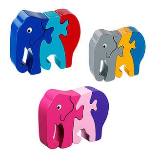wooden baby elephant jigsaw puzzle by little baby company