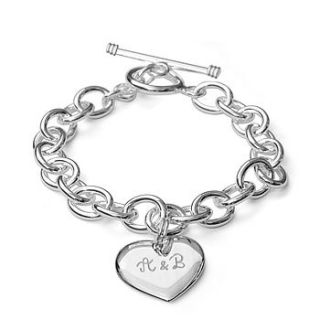 personalised silver wedding link bracelet by merci maman