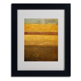 Michelle Calkins 'Earth Layers Abstract' Framed Matted Art Trademark Fine Art Canvas