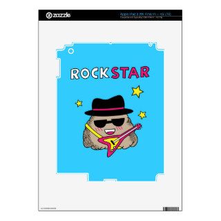 Cute and Funny Rock star with pink guitar iPad 3 Skin