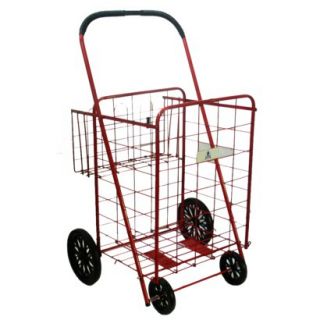 ATHome® Wheeled Cart with Basket   Red
