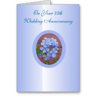 Happy 75th Wedding Anniversary Card Plumbago