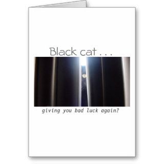 Good Luck  (Black cat) Greeting Card