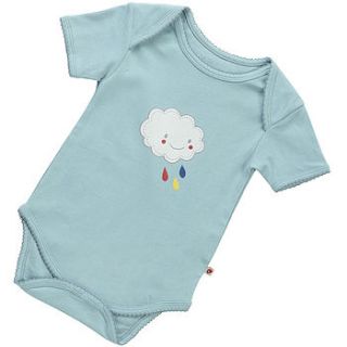 boys cloud print baby body by piccalilly