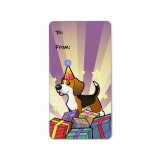 Birthday Beagle Gift Tags Personalized Address Label