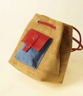 cork and denim backpack by simply special gifts