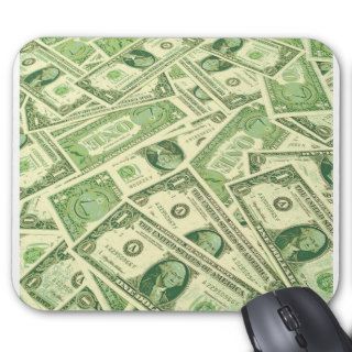 Pile of Dollar Bills Mousepads
