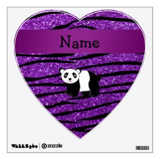 Personalized name panda purple glitter zebra room decals