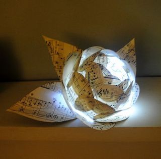 the music paper rose flower centrepiece with led light by naturally heartfelt