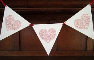 intricate heart bunting by lovat press