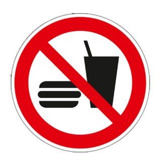 " Essen und Trinken Verboten " Verbotszeichen   Verbotsschild Kunststoff 200 mm Baumarkt
