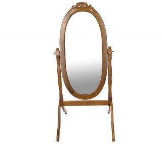 Classic Style Hand Carved Free Standing Oval Cheval Mirror —