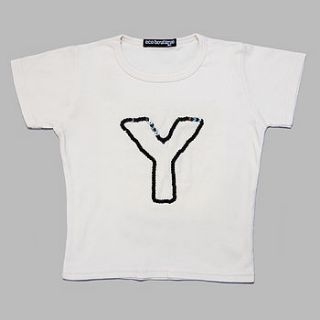 personalised sequin initial t shirt by eco boutique
