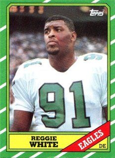 Reggie White 1986 Rookie Topps Card  Sports Related Trading Cards  Sports & Outdoors
