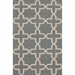 nuLOOM Handmade Flatweave Marrakesh Trellis Grey Wool Rug (5' x 8') Nuloom 5x8   6x9 Rugs