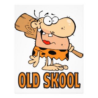 funny old school skool caveman cartoon custom flyer