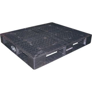 Vestil Plastic Pallet — Black, 6,600-lb. Capacity, 40in.L x 48in.W x 6in.H, Model# PLP2-4840-BLACK  Pallets