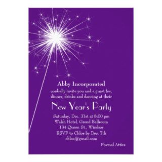 A Purple Sparkler New Year's Eve Party Invitation