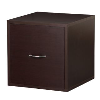 Foremost Modular Storage Cube with File Drawer in Espresso