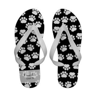 Sweet 16   Dog Paws, Paw prints   Black Sandals