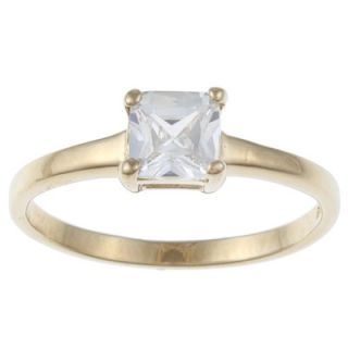 Precious Stars 14K Gold Round Cubic Zirconia Engagement Ring