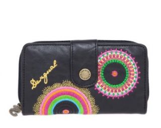 DESIGUAL 37Y5485 Mone Embroidery Damen Brieftasche Geldbrse, chocolate schwarz Schuhe & Handtaschen