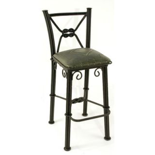 New World Trading Western Iron Barstool with Back in Sage Green