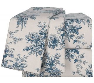 Northern Nights Flower Toile Super Chunky C/K Flannel Sheet Set —