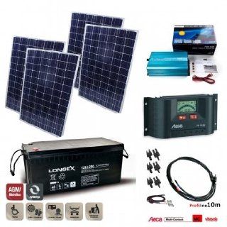 24V Solaranlage Autark XXL 1040Wp Solar   2500Wp AC Elektronik