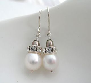 freshwater pearl and crystal rondelle earrings by sarah hickey