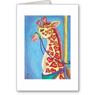 Sweetheart Giraffe Valentine's Carousel Animal Cards
