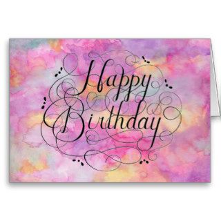 Beautiful Pastel Watercolor Birthday Card