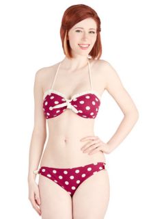 Sight for Shore Eyes Two Piece Swimsuit in Dots  Mod Retro Vintage Bathing Suits