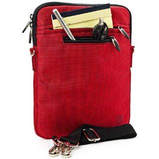 Elegant Tapestry Design Hydei Collection Galaxy Tab 10.1 Red Sleeve with Micro Fiber Lined Interior and Added Shoulder Strap for Convenience Electronics