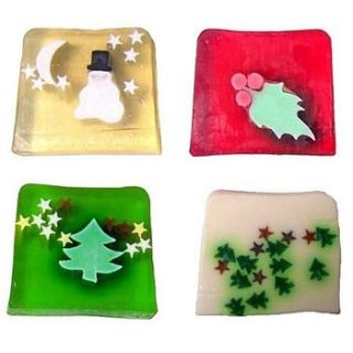set of four christmas soaps by sleepyheads