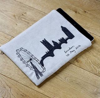 personalised skyline sleeve for ipad by polkadots & blooms