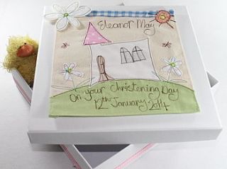 personalised christening keepsake box by katy kirkham designs