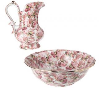 Victorian style Porcelain Pitcher and Bowl Set —