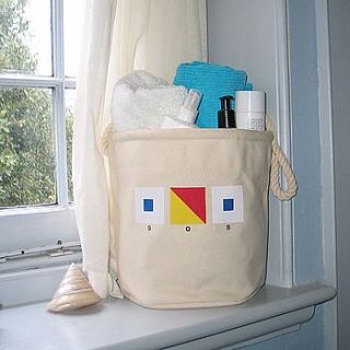 home storage bag 'sos' design by the original canvas bucket bag company